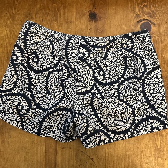 Gap Womens Navy White Paisley Floral Linen Blend Mid-Rise Chino Shorts‎ Size 10 - Picture 5 of 5